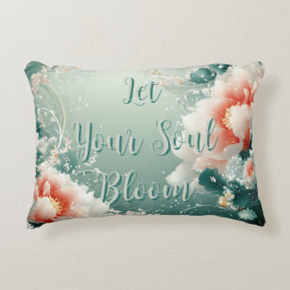 Let Your Soul Bloom Floral Accent Pillow