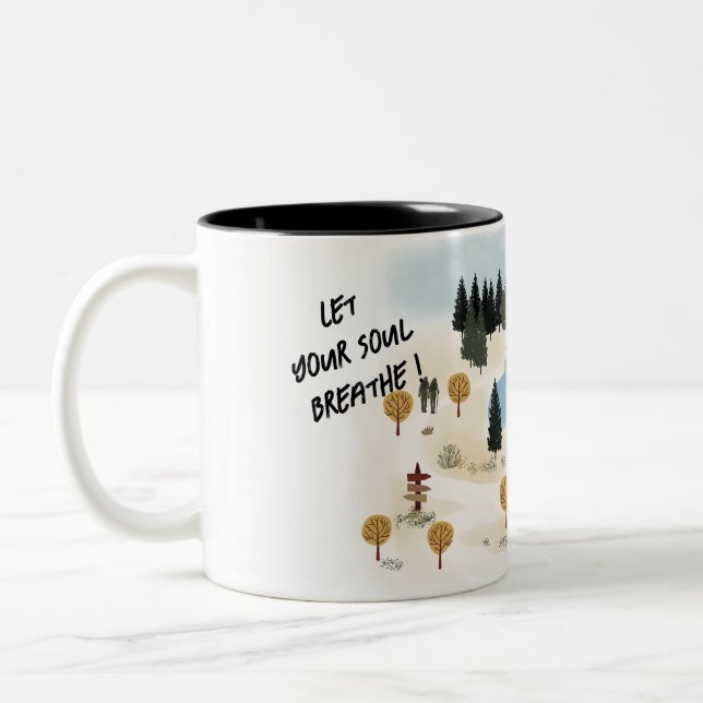 Let Your Soul Breathe Two-Tone Coffee Mug (Left)
