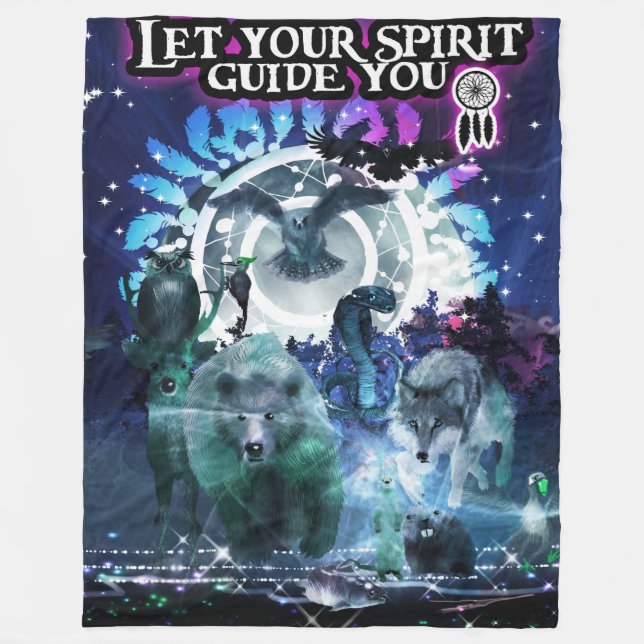 Let Your Spirit Guide You(Blue) Fleece Blanket (Front)