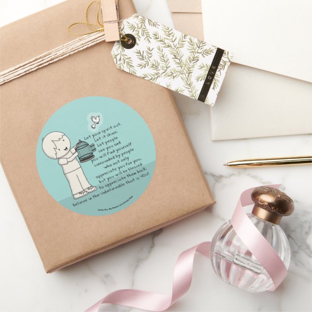 Let Your Spirit Out Classic Round Sticker (Gifting)