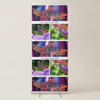 Let Your Spirit Soar Dragonfly Art Collage Retractable Banner