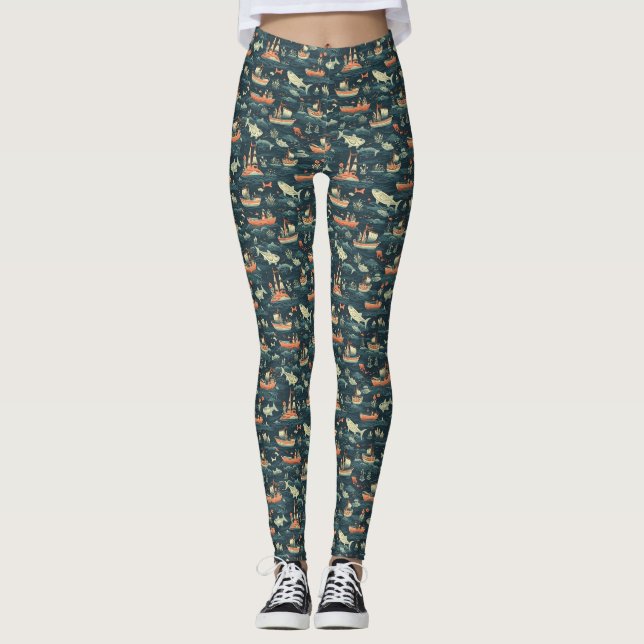 Let Your Worries Dissolve Like Footprints Leggings (Front)