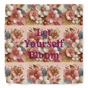 Let Yourself Bloom Groovy Pink Flowers Bandana