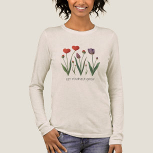 Let Yourself Grow Floral Heart Tulips Art Tri-Blend Shirt
