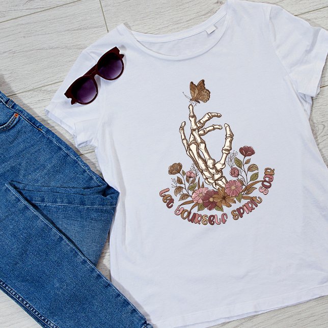 Let Yourself Spirit Soar Skeleton hand butterfly  T-Shirt (Creator Uploaded)