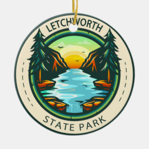 Letchworth State Park New York Badge Ceramic Ornament