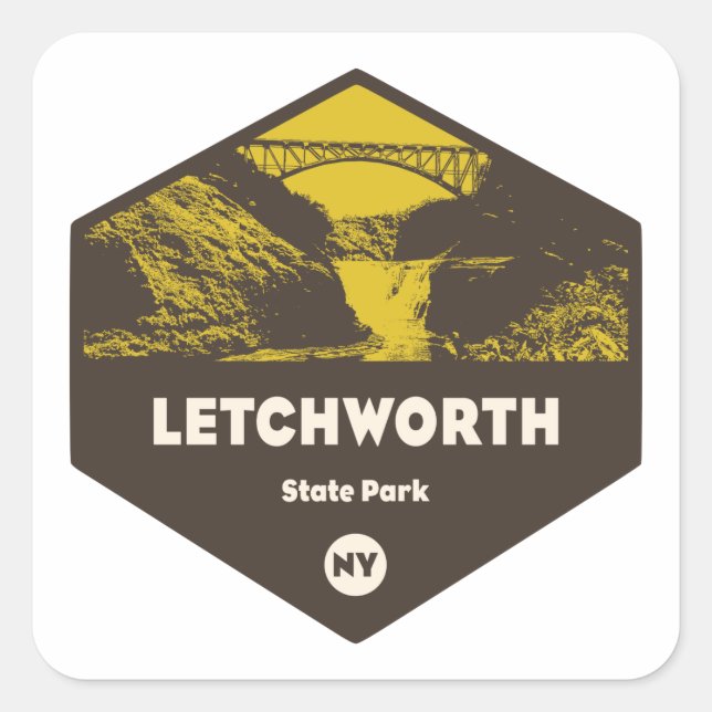 Letchworth State Park New York Square Sticker (Front)