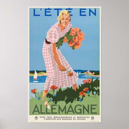  Lt en Allemagne Germany Vintage Poster 1935
