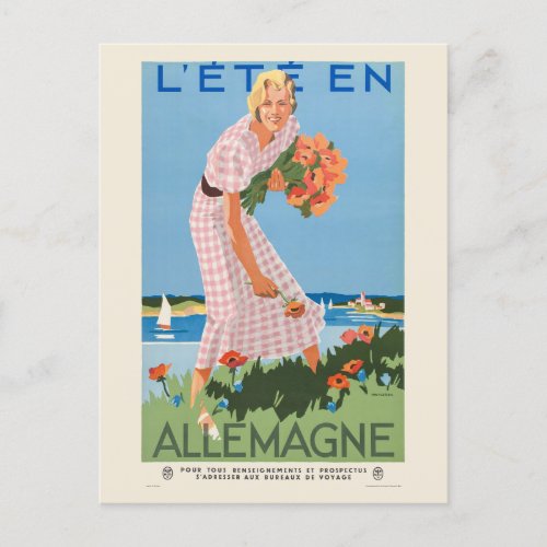  Lt en Allemagne Germany Vintage Poster 1935 Postcard