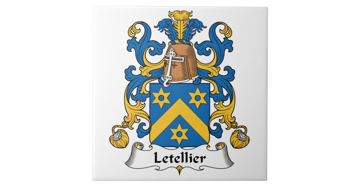 Letellier Family Crest Tile Zazzle