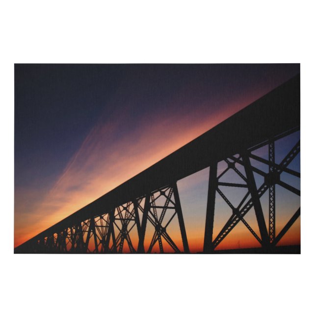 Lethbridge Highlevel bridge at sunset Faux Canvas Print (Front)