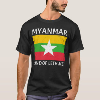 Lethwei flag of Myanmar T-Shirt