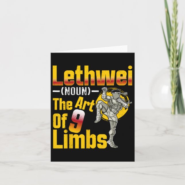 Lethwei (noun) The Art Of 9 Limbs Myanmar Burmese  Card (Front)