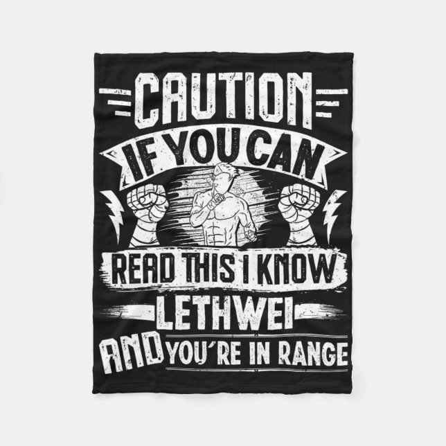 Lethwei Warrior Myanmar Boxing Training Burmese Bo Fleece Blanket (Front)