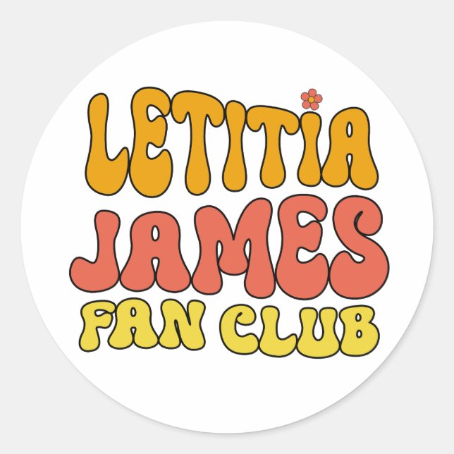 Letitia James Fan Club Classic Round Sticker (Front)
