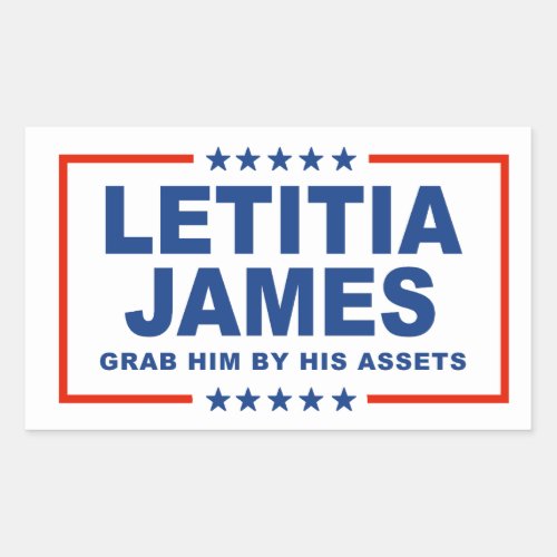 Letitia James _ Grab him by his assets Rectangular Sticker