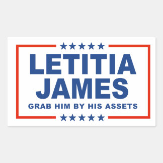 Letitia James - Grab him by his assets Rectangular Sticker