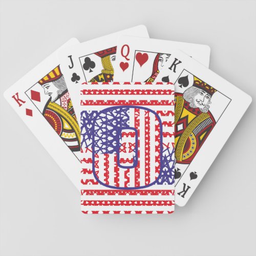 LETRA INICIAL O LAS ESTRELLAS de USAEEUU Playing Cards