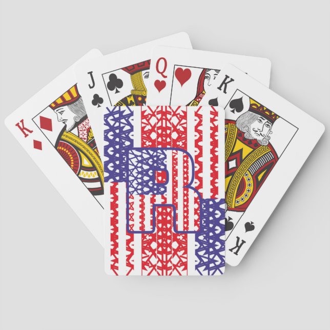 LETRA INICIAL R LAS ESTRELLAS de USA/EEUU Poker Cards (Back)