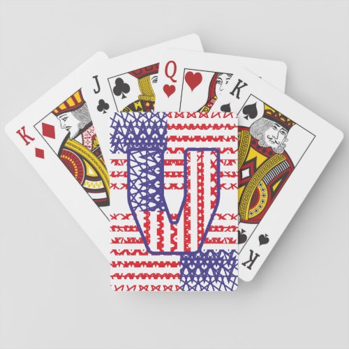 LETRA INICIAL V LAS ESTRELLAS de USAEEUU Playing Cards