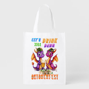 Let's Accessories Drink Till Dawn Oktoberfest Grocery Bag