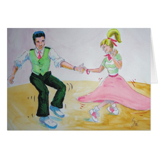 lets all do the twist swing dancers cards (Front Horizontal)