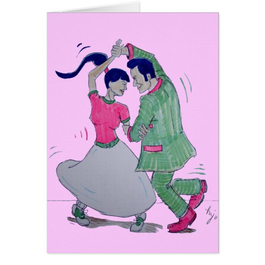 lets all do the twist swing dancers cards (Front)