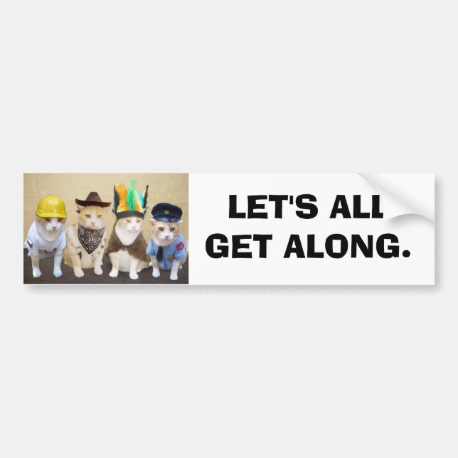 Let's All Get Along Bumper Sticker (Front)