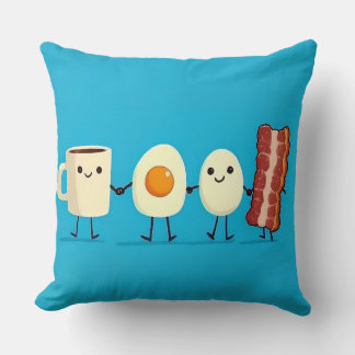 Let's All Go And Have Breakfast Throw Pillow