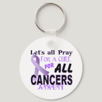 Let's All Pray For a Cure Cancer Awareness Apparel Keychain