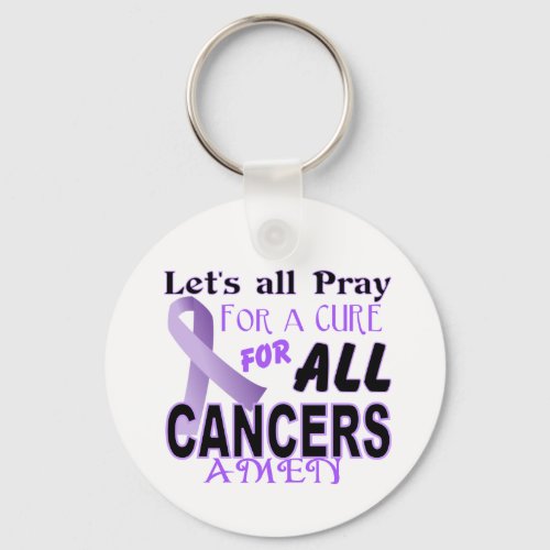 Lets All Pray For a Cure Cancer Awareness Apparel Keychain