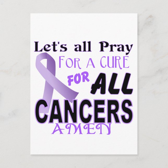 Let's All Pray For a Cure Cancer Awareness Apparel Postcard (Front)