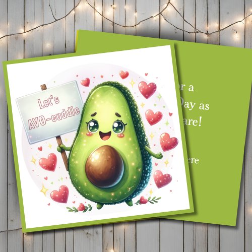 Lets Avo_Cuddle Cute Valentines Day Custom Holiday Card