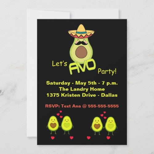 Lets Avo Party Cinco de Mayo Party Invitation