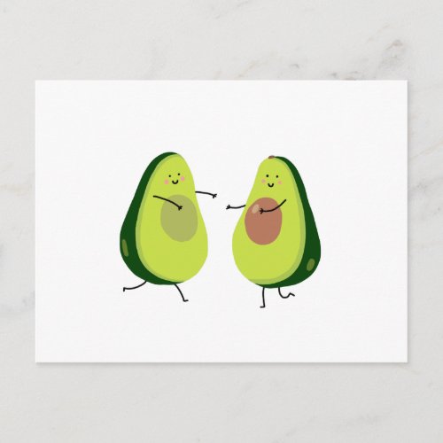 LETS AVOCUDDLE AVOCADO DESIGN POSTCARD