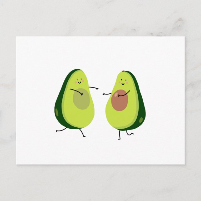 LET'S AVOCUDDLE, AVOCADO DESIGN POSTCARD (Front)