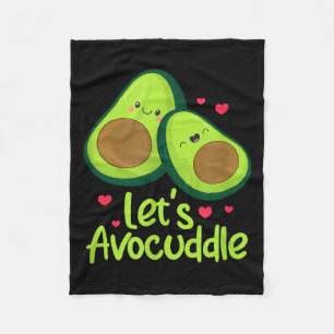 Lets Avocuddle Cute Avocado Couple Valentines Day Fleece Blanket