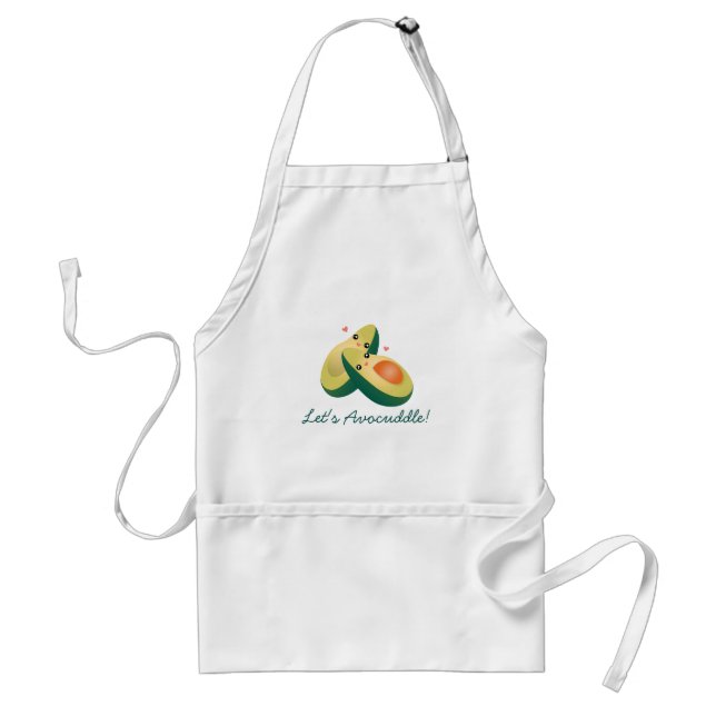 Let's Avocuddle Funny Cute Avocados Pun Humor Adult Apron (Front)