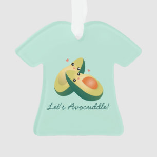 Let's Avocuddle Funny Cute Avocados Pun Humor Ornament