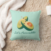 Let's Avocuddle Funny Cute Avocados Pun Humor Throw Pillow (Blanket)