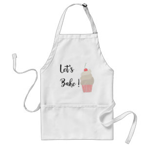Lets Bake Cherry Cupcake Design Adult Apron