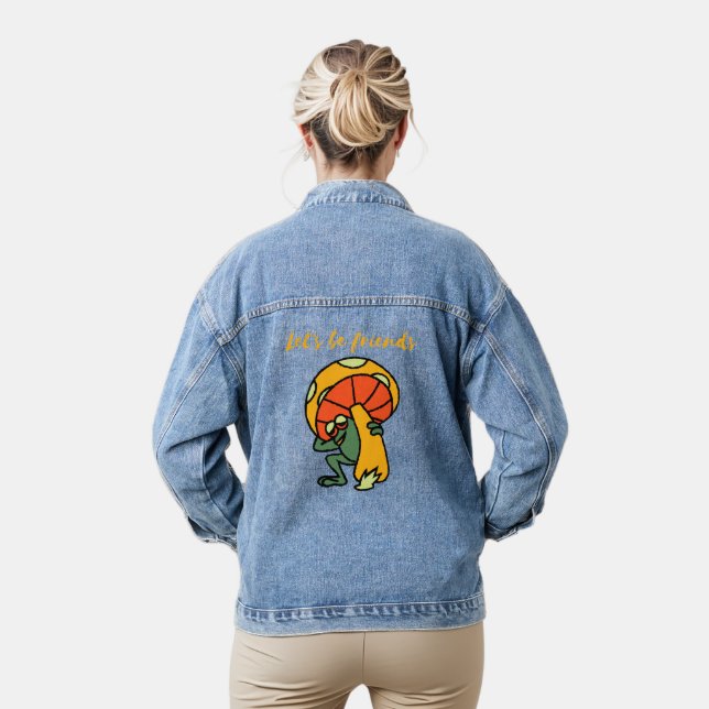 let's be friends denim jacket (Model)