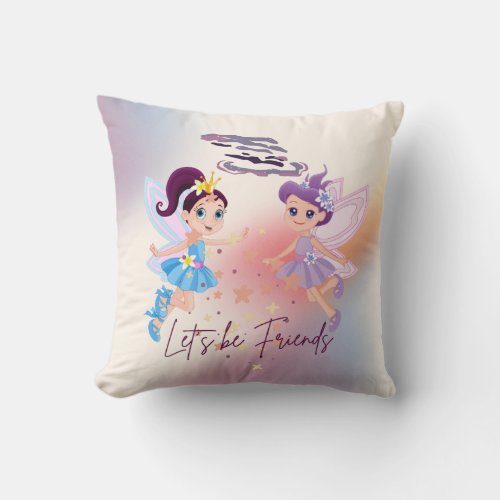Lets Be Friends Fairy Pillow case