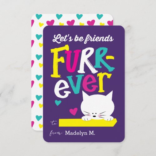 Lets be Friends FURR_ever Classroom Valentine Invitation