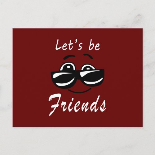 Lets Be friends Postcard