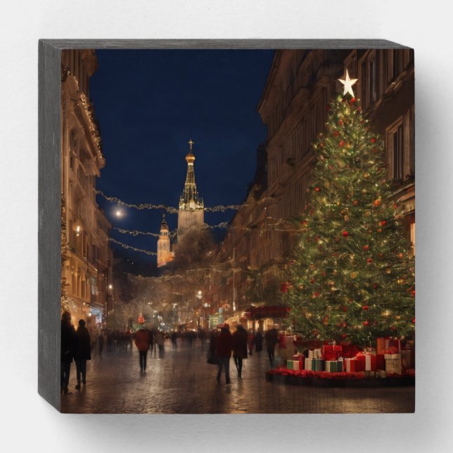 Let's Be Happy This Christmas Wall decor Wooden Box Sign (Front Horizontal)