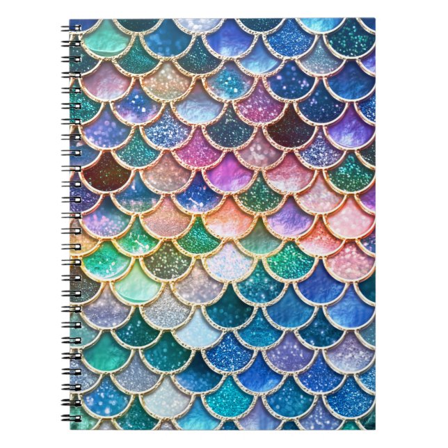 Let's be mermaids- Mermaid Glitter- Mermaid Scales Notebook (Front)