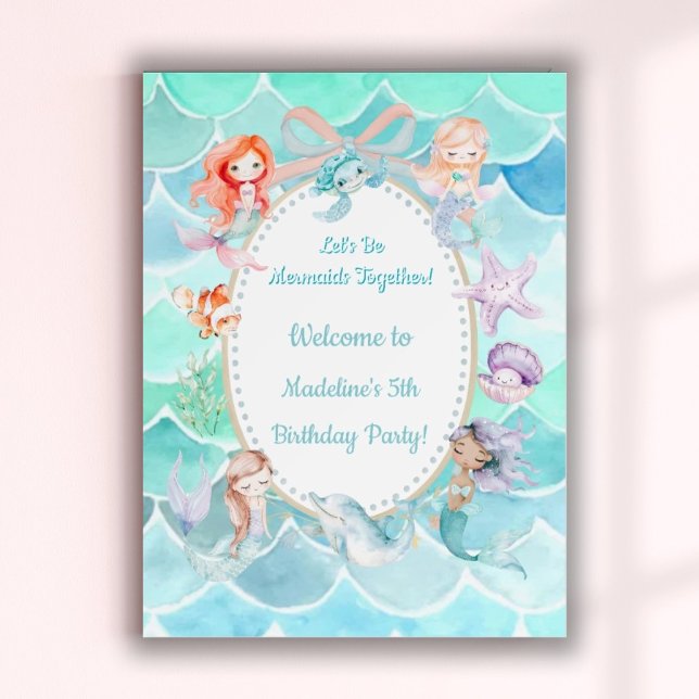 Let's Be Mermaids Together Birthday Welcome Poster (Creator Uploaded)