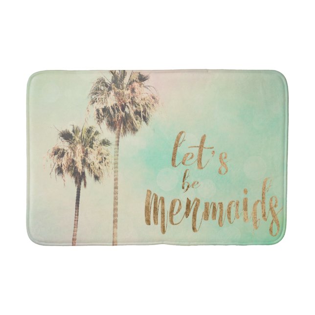 Let's Be Mermaids with Pineapple Bath Mat (Front)