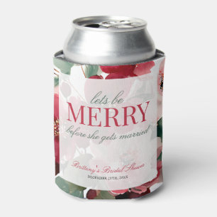 Let's Be Merry Christmas Bridal Shower Can Cooler